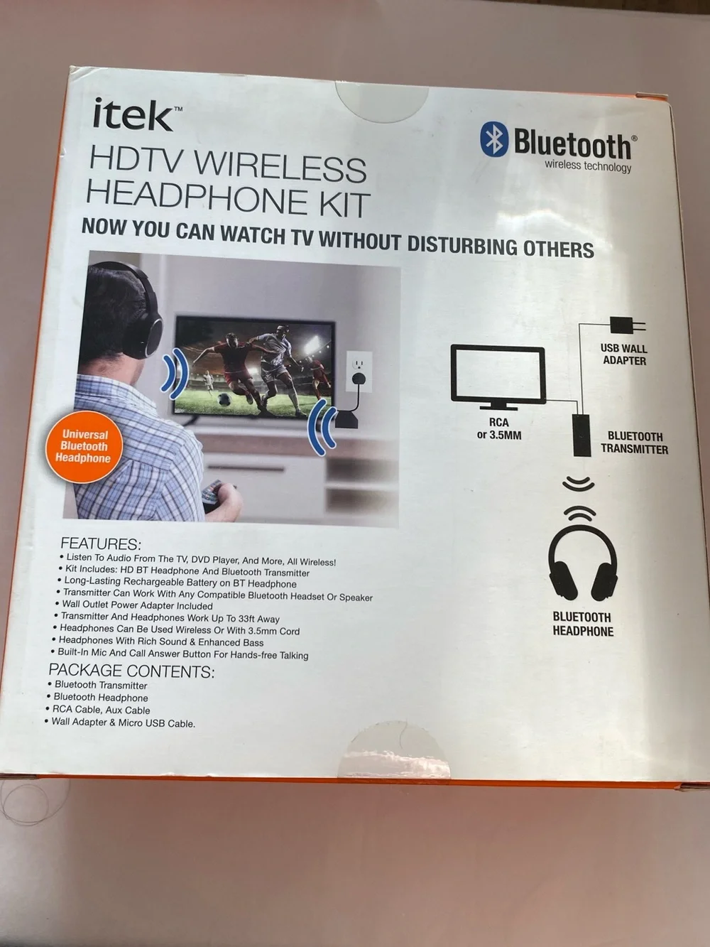 itek HDTV Wireless Bluetooth Headphone Kit